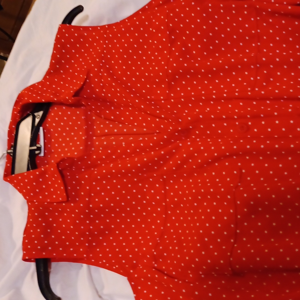 Ny & Co Red/White Stars Playsuit W/Button down front and loose shorts NEW COND